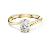 Oval Cut Solitaire Diamond Euro Shank Wedding Ring