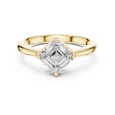 Kite Set Asscher Cut Solitaire Diamond Anniversary Ring