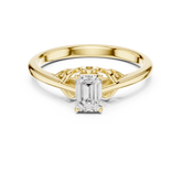 Vintage Style Emerald Cut Solitaire Wedding Ring