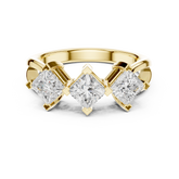 Three Stone Princess Lab Grown Diamond Wedding Ring