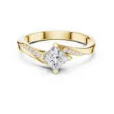 Princess Cut Tension-Style Accent Ring