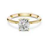 Four Prong Cushion Solitaire Ring
