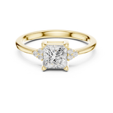 Princess Cut Cluster Set Engagement Ring