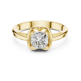 Cushion Solitaire Art Deco Ring
