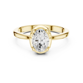 Oval Cut Bezel-Framed Solitaire Ring