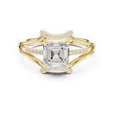 Asscher Cut Triple Band Split-Shank Ring
