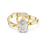 Pear Cut Bypass Solitaire Ring