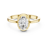 Oval Diamond Tapered Shank Solitaire Ring