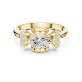East-West Marquise Cathedral Shank Ring