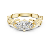 Marquise East-West Twisted Shank Ring