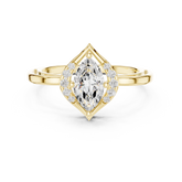 Marquise Diamond Double Pointed Pave Ring