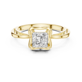Princess Diamond Wave-Frame Ring