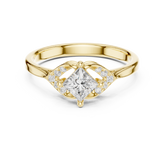 Princess Diamond Cathedral Shank Ring