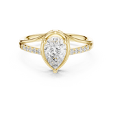 Pear Cut Unique Split Shank Ring