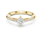 Princess Cut Bead-Style Prong Ring