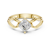 Asscher Cut Kite-Set Solitaire Proposal Ring