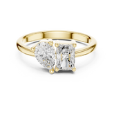 Pear & Radiant Cut Two-Stone Diamond Ring