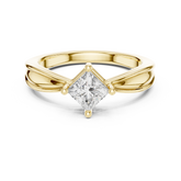 Kite-Set Princess Cut Solitaire Diamond Ring