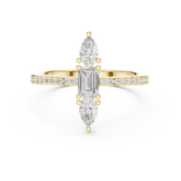 Vertical Three-Stone Engagement Ring