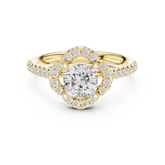 Cushion Lab Grown Diamond Floral Style Halo Ring