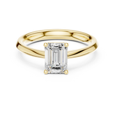 Four-Prong Emerald Diamond Solitaire Ring