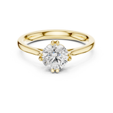 Solitaire Round Diamond Double-Prong Set Ring