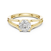 Round Cut Solitaire Diamond Proposal Ring With Split Shank