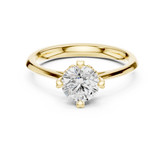 Heart-Prong Round Diamond Solitaire Ring