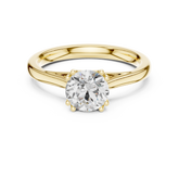 Round Diamond Double Prong Cathedral Shank Ring