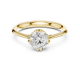 Filigree Basket Round Diamond Solitaire Ring