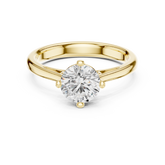Round Brilliant Lab Diamond Scroll Gallery Promise Ring