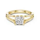Princess Cut Solitaire Diamond Proposal Ring With Split Shank