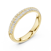 Double Row Pave Diamond Half Eternity Wedding Band