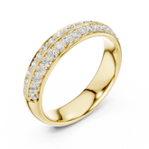 Two Row Lab Diamond Pave Wedding Band