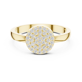 Round Lab Diamond Disc Engagement Ring