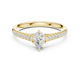 Classic Pear Cut Engagement Ring with Micro Pave Diamonds