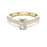 Classic Radiant Cut Engagement Ring With Micro Pave Diamonds