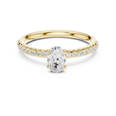 Classic Oval Cut Engagement Ring With Micro Pave Diamonds