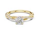 Twisted Vine Cushion Cut Diamond Anniversary Ring