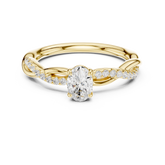 Twisted Vine Oval Cut Diamond Anniversary Ring