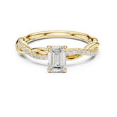 Twisted Vine Emerald Cut Diamond Anniversary Ring