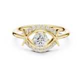 Round Eye Cut Lab Diamond Promise Ring