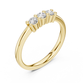Dainty Round Cut Trilogy Engagement Band
