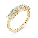 5 Stone Round Cut Diamond Shared Prong Band