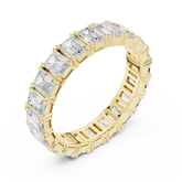 Emerald Cut Diamond Shared Prong Eternity Band