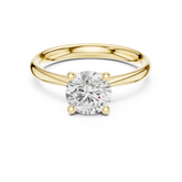 Round Cut Cathedral Shank Solitaire Engagement Ring