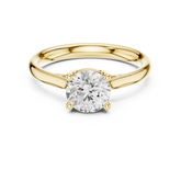 Round Brilliant Cathedral Shank Solitaire Engagement Ring