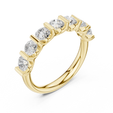 Round Cut Bar Set Seven Stone Diamond Wedding Band