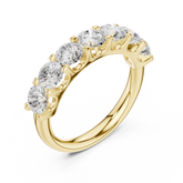 Seven-Stone Round Cut Diamond Half-Eternity Statement Band