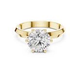 Round Brilliant Diamond Knife Edge Solitaire Ring